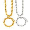 18K Gold Titanium U-Shaped Horseshoe Chain Bracelet Necklace – European American Style, Handmade Trendy Jewelry