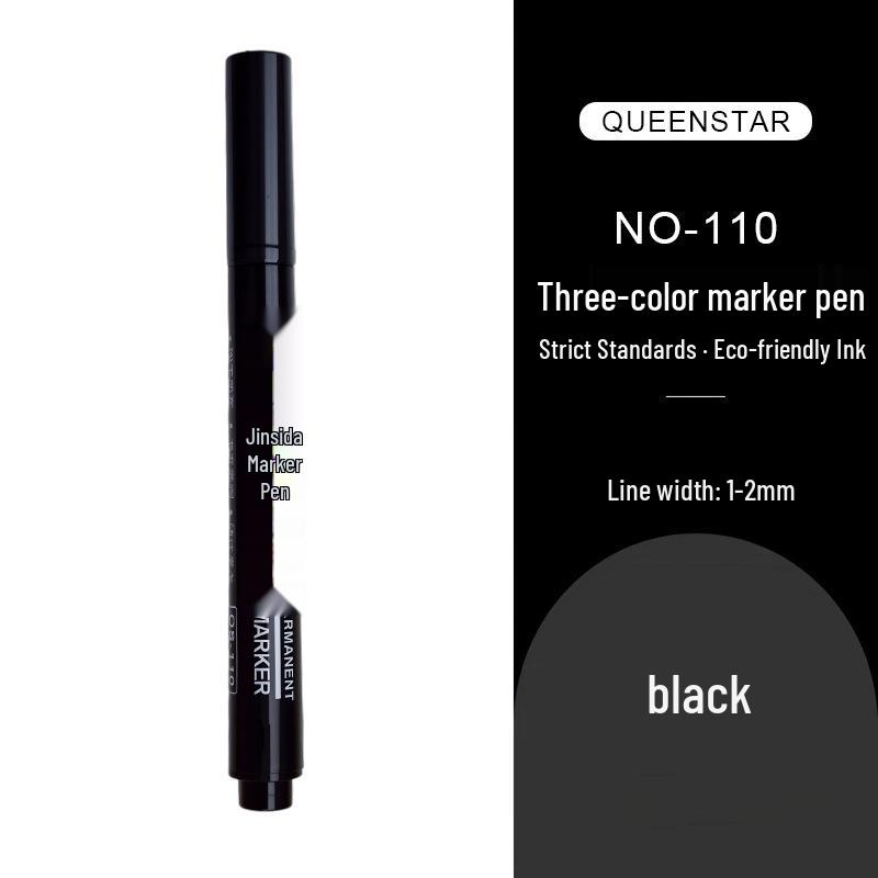 Black Oil-Based Large Capacity Mini Marker Pen - Non-Fading, Quick-Drying, Fade-Resistant