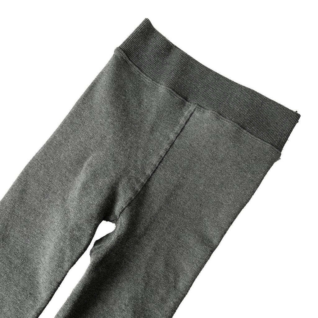 Matte Grey Cotton Leggings with Thin Fleece, 140-200g, Slimming Pantyhose for Spring & Autumn.