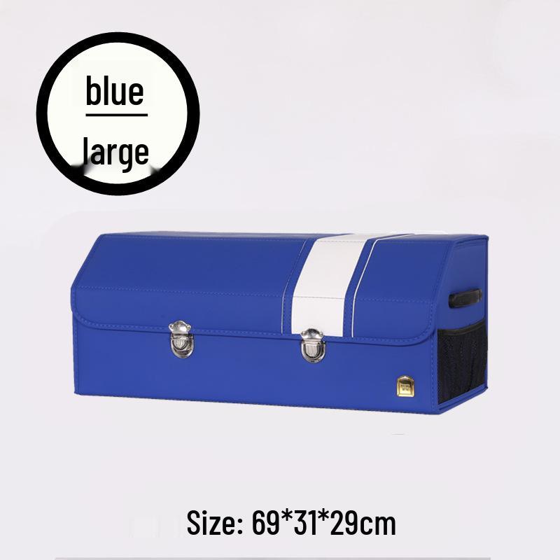 Leather Car Trunk Organizer: Foldable Interior Storage Box and Decorative Accessory.
