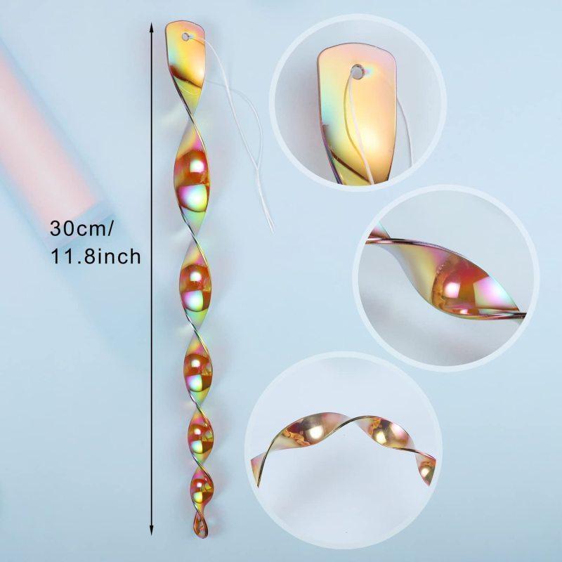 10Pcs Reflective Bird Deterrent Rods 30cm Hanging Bird Repellents Reflective Wind Spiral Rod Garden Anti-bird Protection