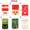 5pcs Wedding Pastry Tool Cookies Elk Santa Claus Christmas Decor Gift Bags Candy Package Drawstring