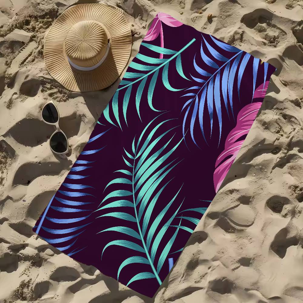 Tropical Plant Pattern Print Cartoon Beach Towel Cute Kawaii Room Decor Bath Girls Children Hand Towels For Bathroom Shower
