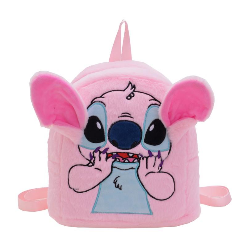 Plush Cartoon Embroidery Backpack for Kids – Cute Double Shoulder Bag
