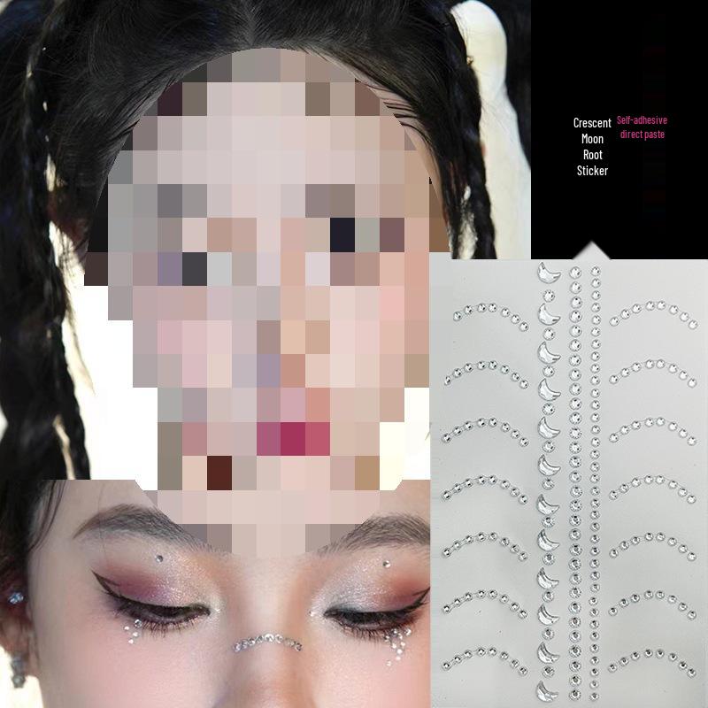 Children's Glitter Makeup Set: Eyeshadow, Face Stickers, Fairy Rhinestones for Dress-Up & Kindergarten Fun
