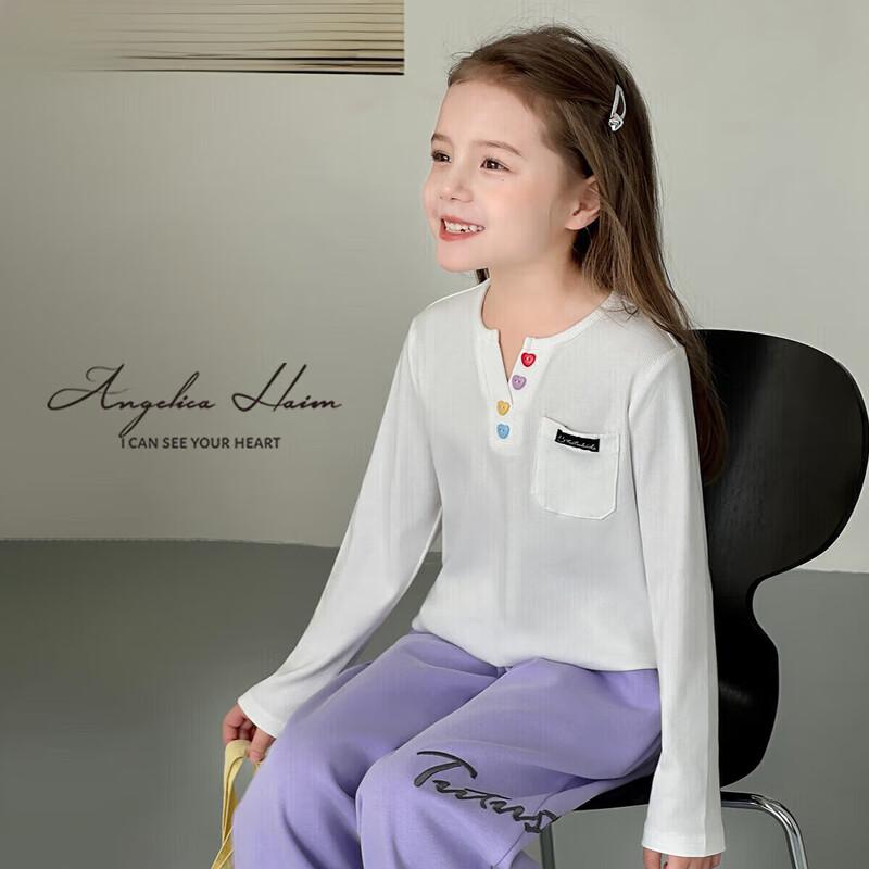 

Tutu Xiaoxiang Girls Long Sleeve Heart T-Shirt