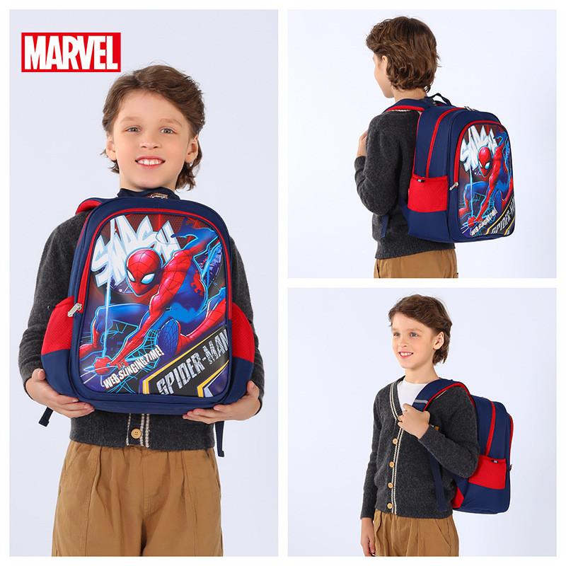 Spider Man Blue Kids Backpack With Waterproof Breathable Material For School And Night Safety