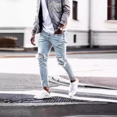 Fashionable Washed Jeans For Men Intentional Holes Cross-border Trade Direct Supplier One Piece Agency Shipment