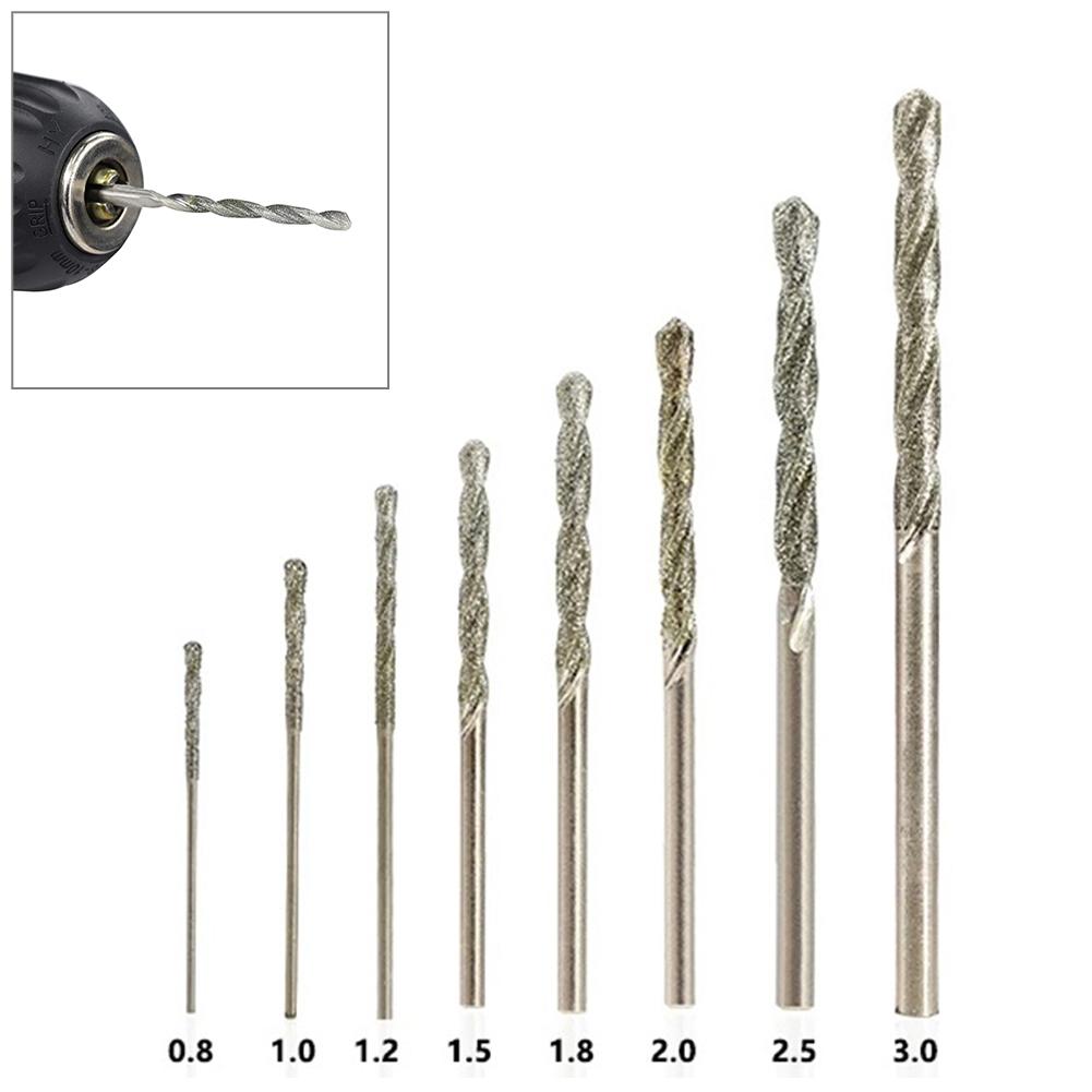 Kit Drill Bits Parts Polishing Portable Needle Power Tool Replacement Set 8 Piece Coated HSS Multi For Glass New
