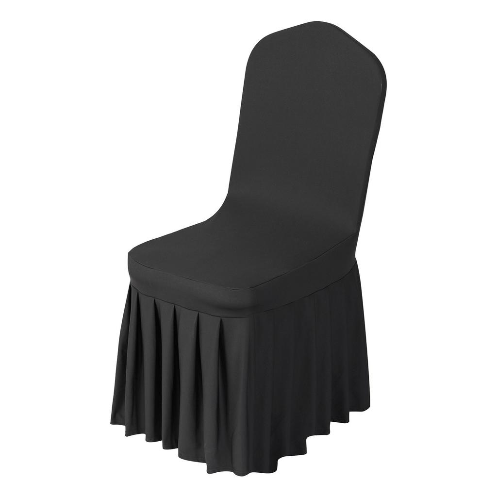 30 Pcs Black Chair Covers, Polyester Spandex Chair Cover, Stretch Slipcovers for Wedding Party Dining Banquet Flat-Front Chair Covers, Fits Chair