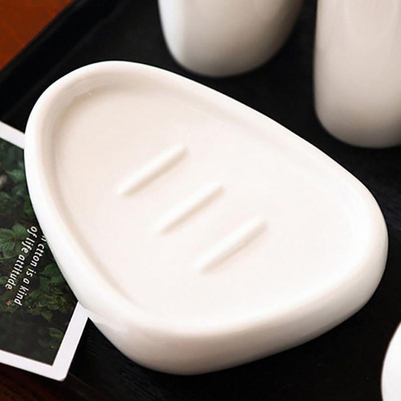 Minimalist Ceramic Bathroom Accessories Set Hand Sanitizer Bottle, Cup, Soap Dish Tray Household Soap Dispenser Lotion Bottle