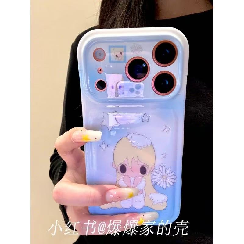 Applicable To Apple Iphone17promax Smudge Girl 16pro Simple 15ins Cute 14 Anti-drop Mobile Phone Case