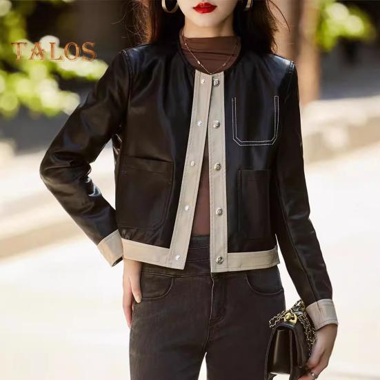 Damenjacke Herbst Freizeitkleidung Lange Ärmel Knopfverschluss Design Slim Fit Damenmantel Retro Style Oberbekleidung