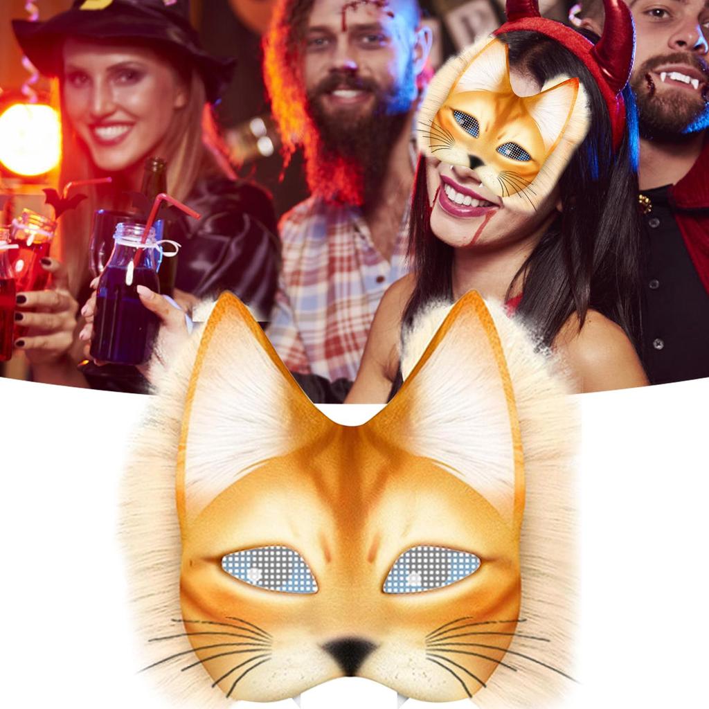 42 Stück Handgemachte Katzen Gesichts Kostüm Sets Filzstoff Tier Masken Kostüm Requisiten Zubehör Geeignet für Halloween Kostümparty