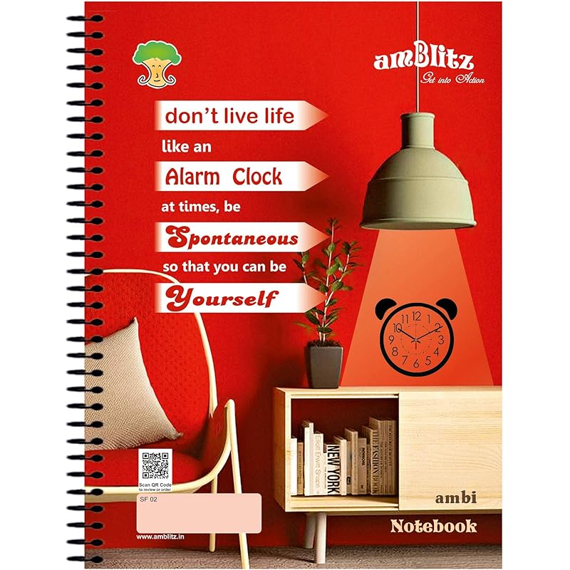 

Amblitz Spiral Notebook (Unruled), 5 Subjects - 500 Pages, 70 Gsm, 22 * 29 Cm. 22*29 cm