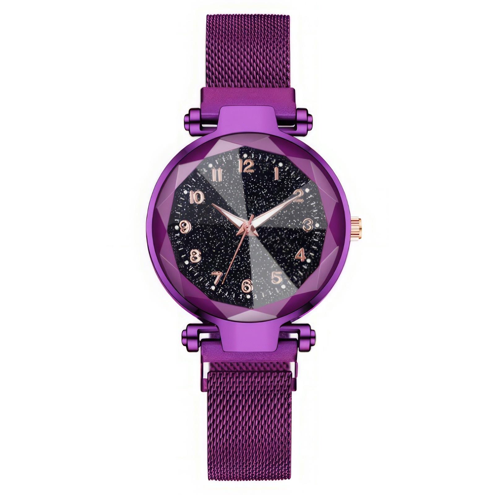 

Women Fashion Leather Watch One Size фіолетовий
