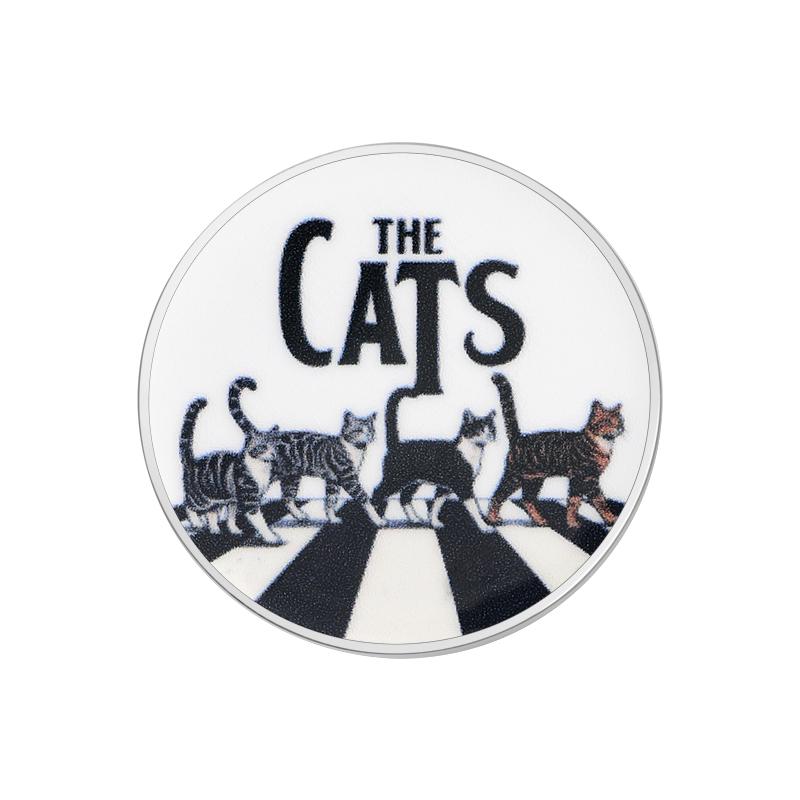 

Cats Cosplay Band UV Printing Pins Vintage Rock & Roll Singer Brooches Lapel Badges Cartoon Animal Jewelry Gift for Kids Friends