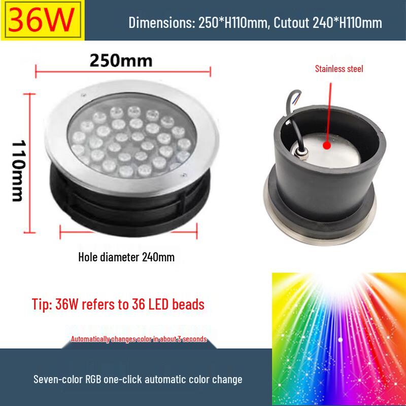 Nufeng 18W RGB LED Underwater Light