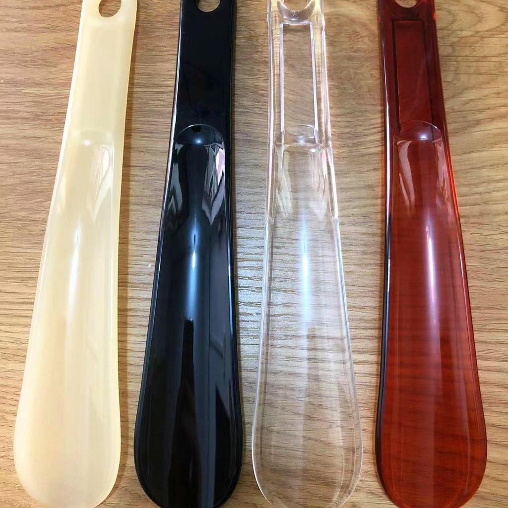 Clear Plastic Shoehorn with Extended Handle for Easy Shoe Wearing