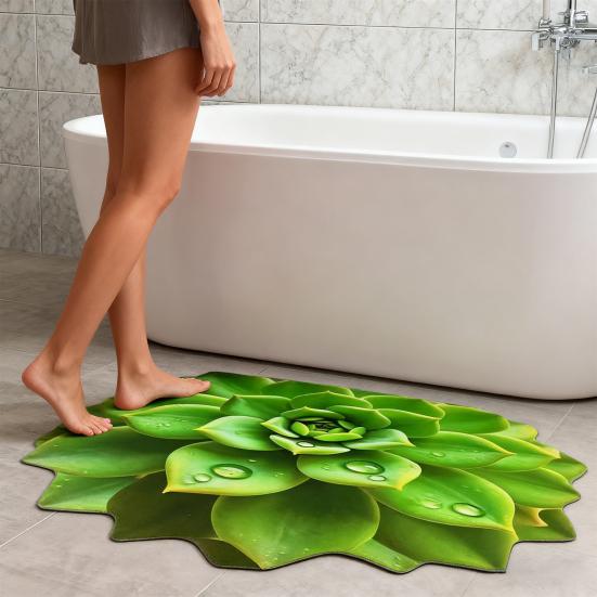 3D Flower Floor Mat Realistic Absorbent Flower Carpet Non-Slip Decorative Area