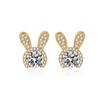 2026 Quality S925 Sterling Silver Needle Bunny Stud Earrings Vacation Style Earrings Temperament Light Luxury High-end Zodiac Jewelry
