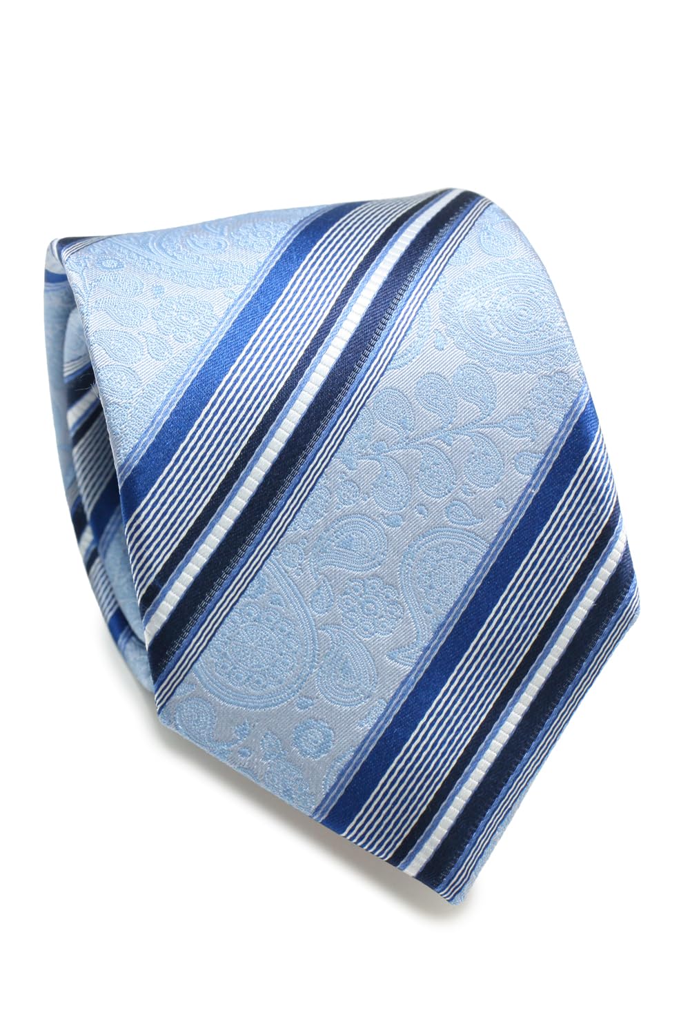 [SIMON CARTER] Simon Carter Paisley Stripe Silk Tie (Sax)