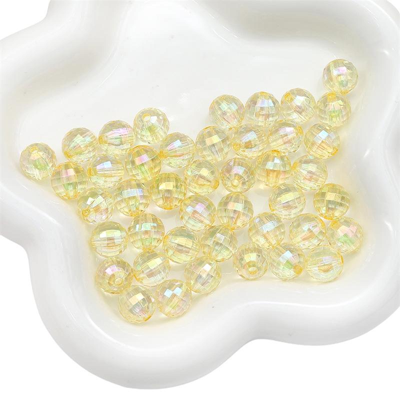 

Переливающиеся акриловые граненые круглые бусины: Земляной тон А-класса для браслетов DIY 10mm, hole 1.5mm, 20 pieces/pack жёлтый