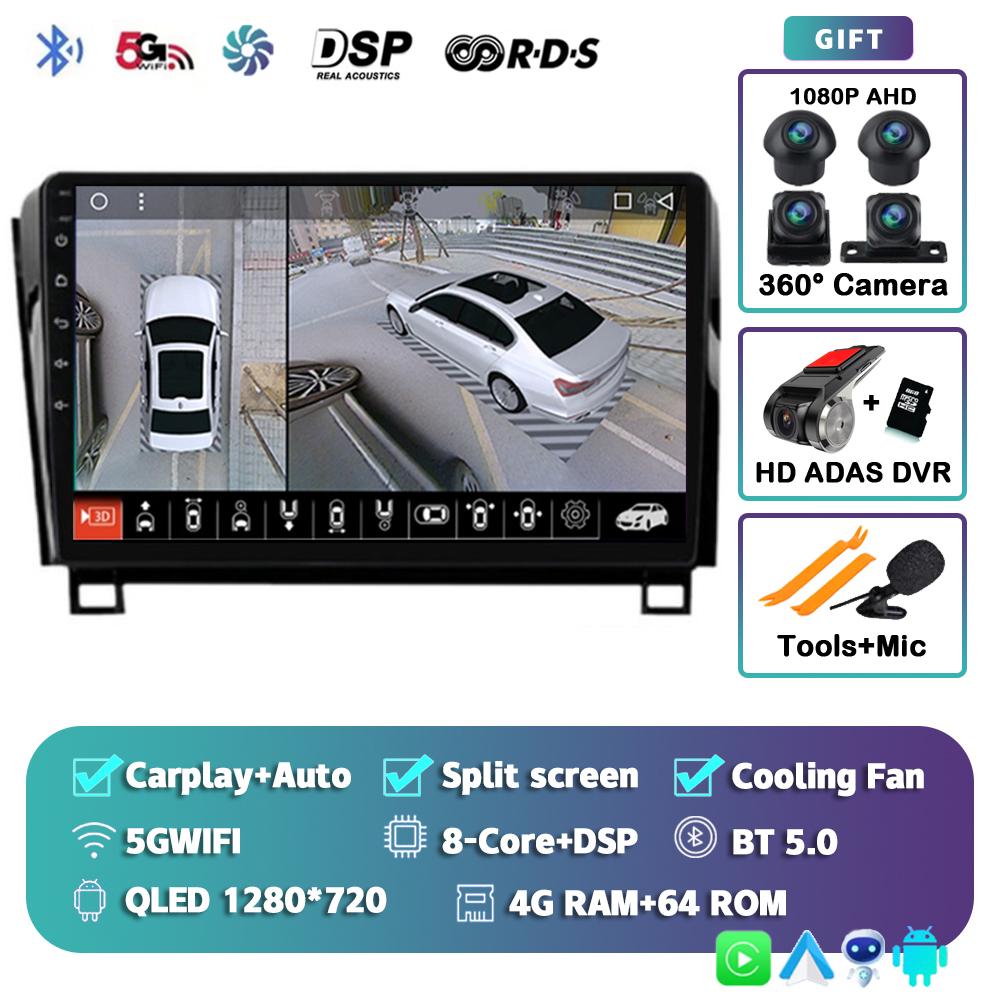 Android 14 Car Radio For Toyota Tundra XK50 2007-2013 Sequoia XK60 2008-2017 Multimedia Video Player Navigation Stereo GPS Audio