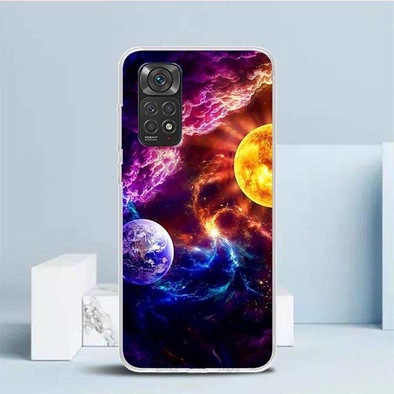 Erdsterne Weltraum Weiche Hülle für Xiaomi Redmi Note 15 14 13 12 Pro Plus Handyhülle 14S 11S 11T 11E 10S 10 4G Muster Schale Redmi