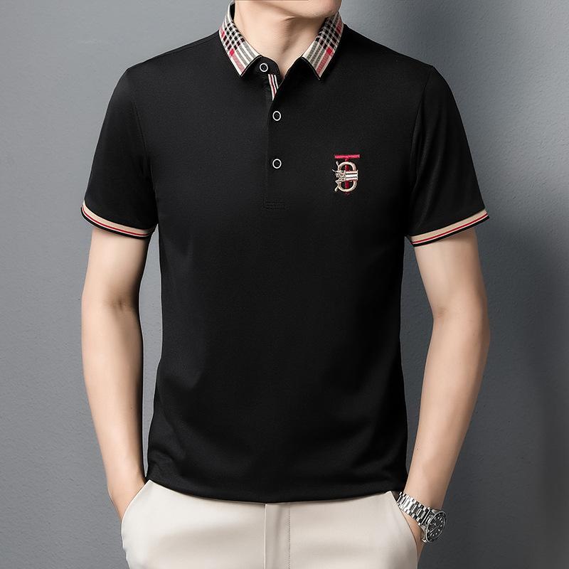 High-End Embroidered Short-Sleeved Polo Shirt Medium Business Trend Breathable T-Shirt Men'S Loose