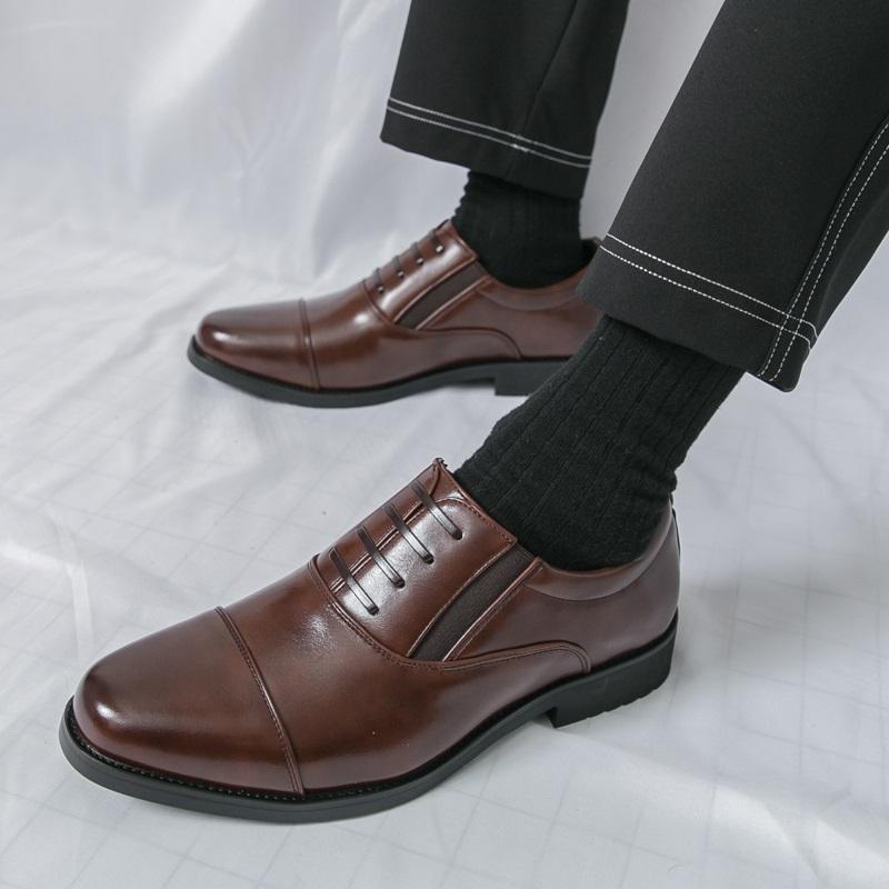 Fashion Classics Designer New Black Brown Men's Pointed Lace Up Oxford Shoes Gentleman Wedding Dress Homecoming Formal Wedding Footwear