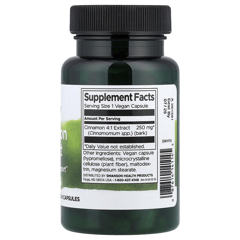 Cinnamon Extract, 250 Mg, 90 Vegan Capsules