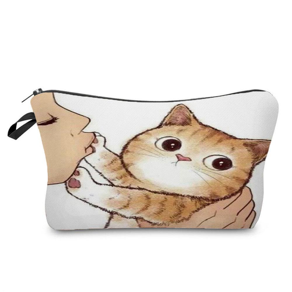 Women Cat Print Cosmetic Bag Toiletries Organize Travel Storage Case  6405