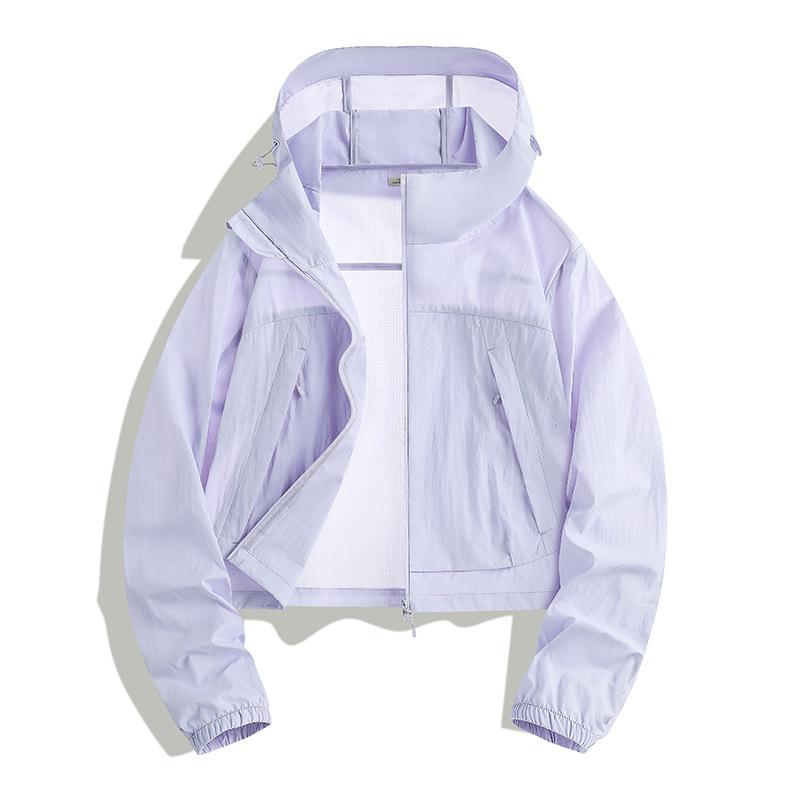 Women's Ultra-Light Ice Silk Sun Protection Hooded Windbreaker - Breathable, Windproof, and Skin-Friendly