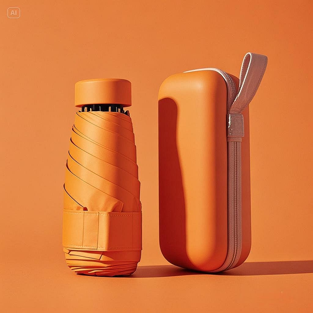Mini Ultralight Five-Fold Anti-UV Umbrella - Portable Dual-Use for Sun and Rain, Customizable Women's Sunshade.