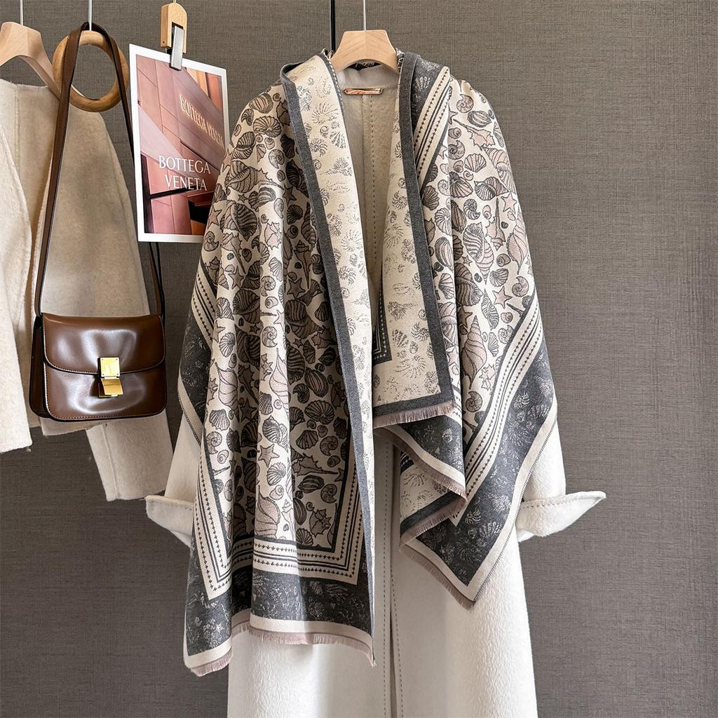 Autumn Winter Cashmere Scarf Women Two-Sided Cashew Flower Female Shawl Wrap Scarves Lady Thick Warm Blanket Echarpe Pashmina