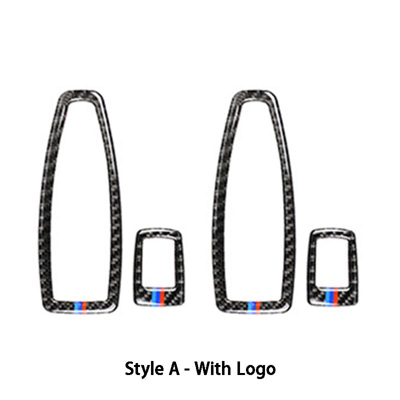 4Pcs Carbon Fiber Car Window Glass Lifting Panel Trims Sticker For BMW 1/2/3 Series F20 F21 F30 F34 GT 2013- Car