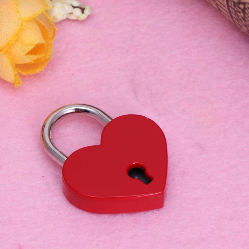 Metal for Wish Lock Mini Heart Archaize Padlocks With for Key Jewelry Box Decorative Padlock for Lovers, Girls, Students