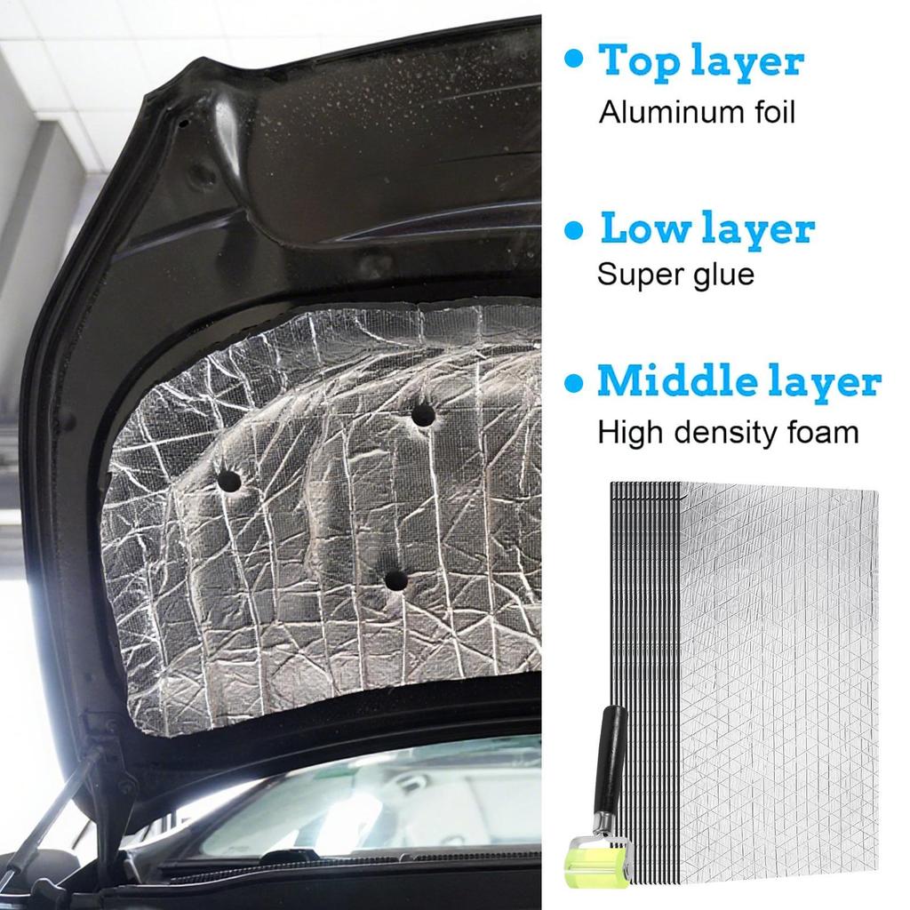 Sound Dampening Car Adhesive Sound Shield Insulation Dampening Mat Acoustic Muffler Panels For Roof SUV Trunk Automotive Walls