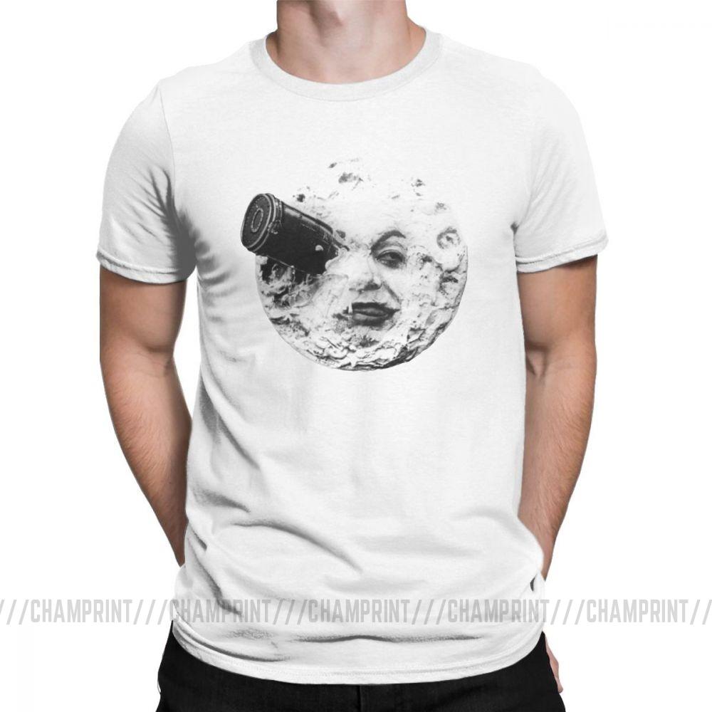 Moon T Shirts For Men Georges Melies Twin Party Tops Short Sleeve Vintage T Shirts