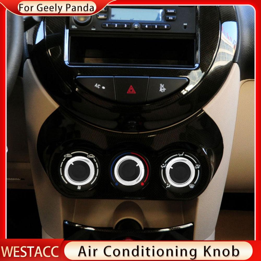 3Pcs/set Aluminum Alloy Car AC Knob Air Conditioning Knob for Geely Panda 2009 - 2017 Heat Control Switch Knob