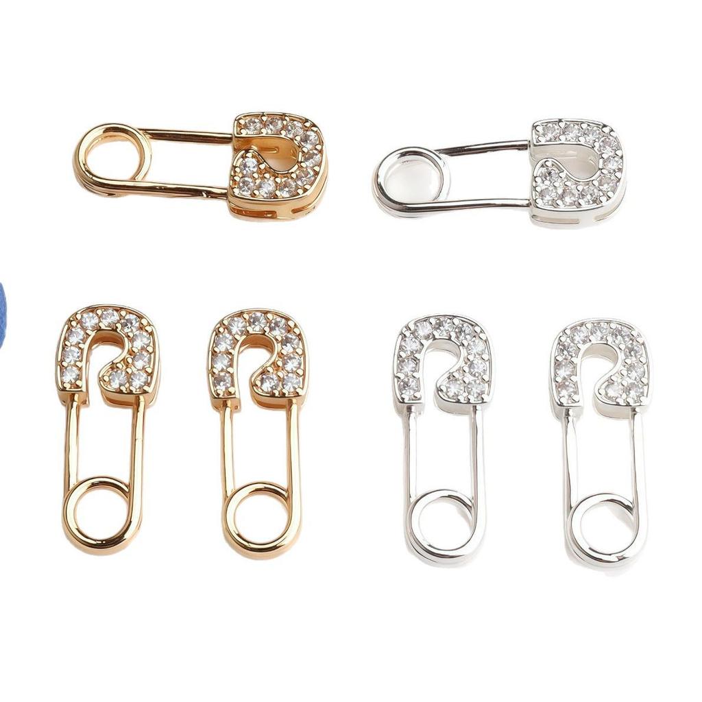 14K Gold-Filled Zircon Brooch Clip for DIY Crystal Bracelets