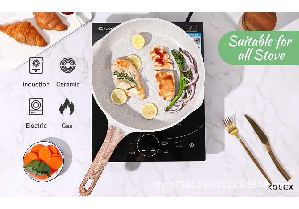 Kairi 12-Piece Non-Stick Cookware Set: Frying, Stir-Frying, Soup, and Milk Pans for All Stoves