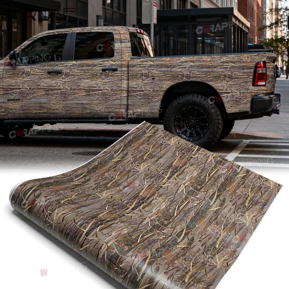 Vinyl Wrap for Car Bubble-free for Tank Off-road Vehicles Outdoor Decorations Camouflage Waterproof Trees Grass Body Covering