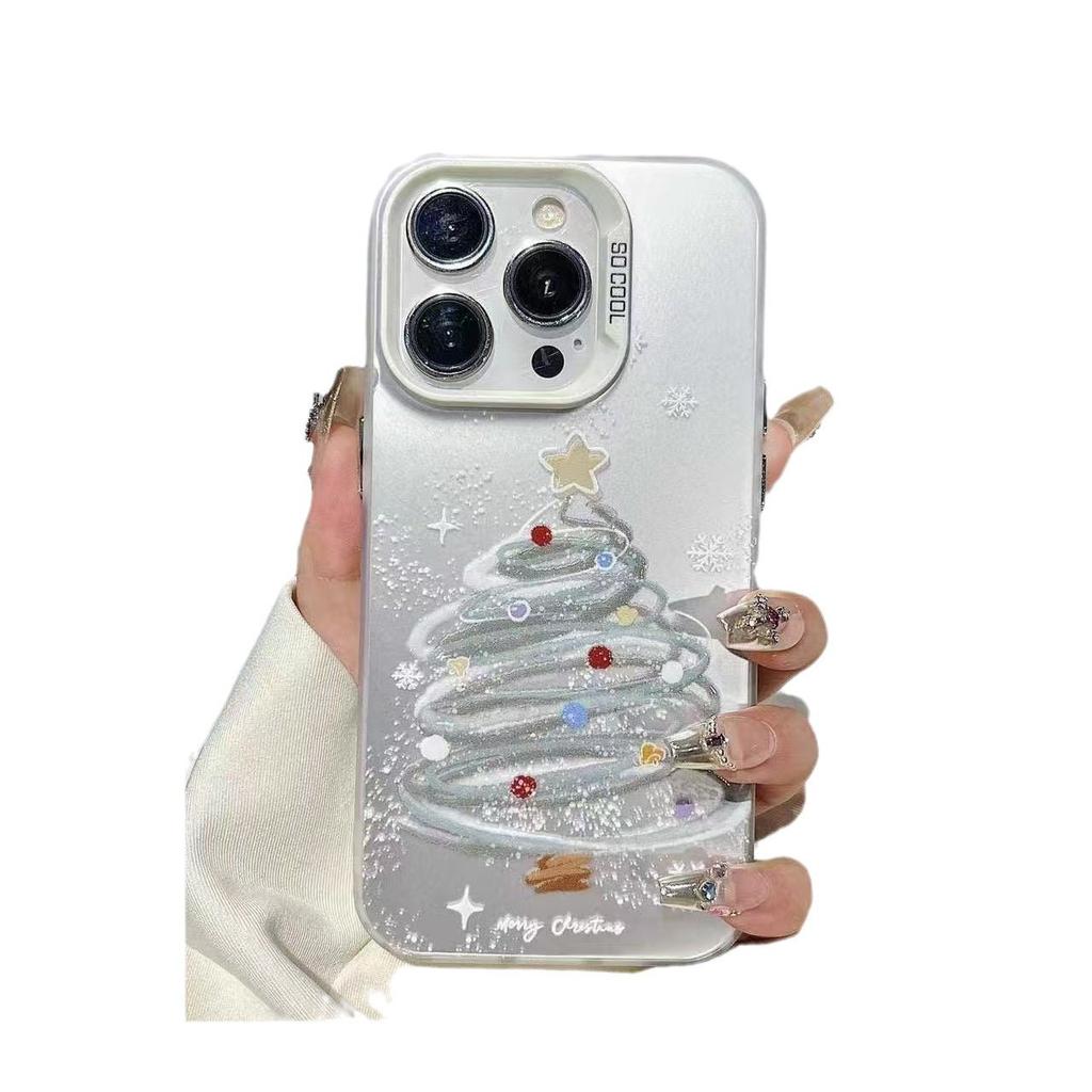 Snowflake Christmas Is Suitable for Iphone17 Mobile Phone Case Apple 15promax/14 Anti-drop 13pro Europe and America 16 New Models