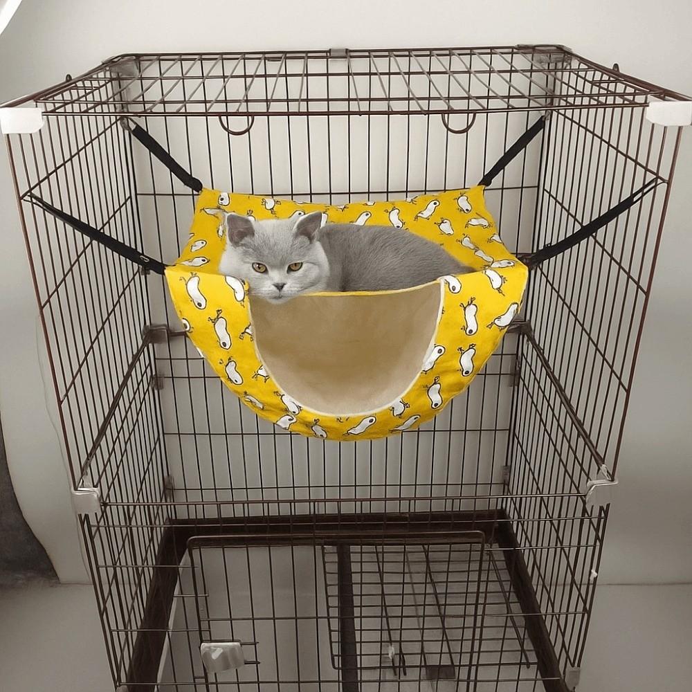 Adjustable Lanyard Kitten Swing Bed Sleeping House Cat Hanging Bed Cat Cage Hammock  Small Animal