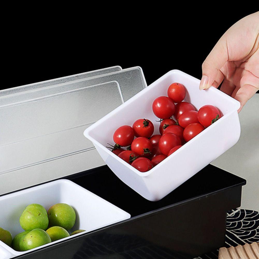 3/4/5/6 Grids Compartmental Seasoning Box Detachable Dust-proof Condiment Box with Lid Plastic Compartment Trays Commercial