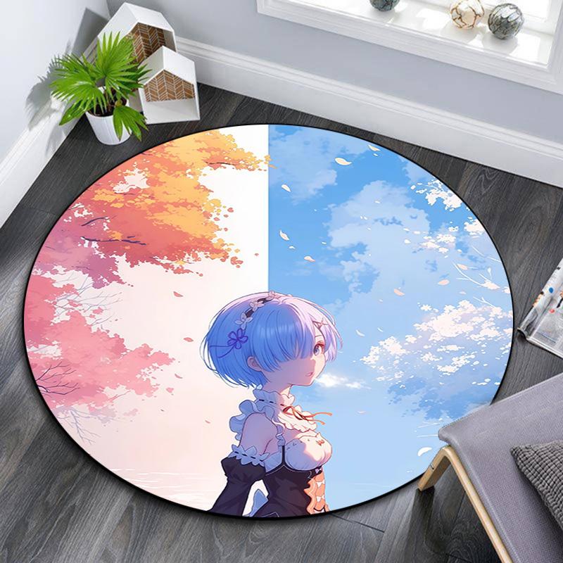 ReZero Round Area Rug,Carpet Rug for Living Room Bedroom Sofa Playroom Decor,Non-slip Floor Mat