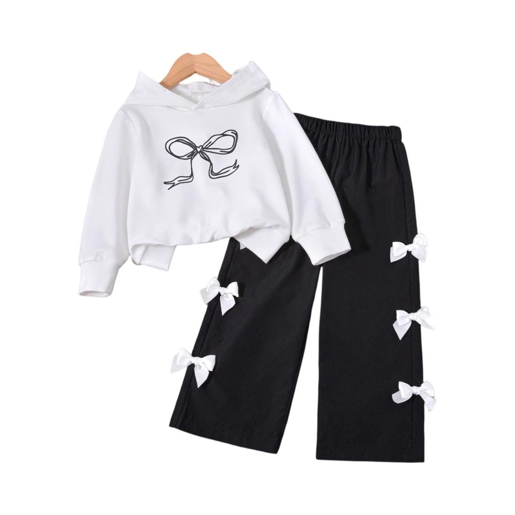 Kids Cartoon Casual Fashion Outfit Set Long Sleeve Top & Pants