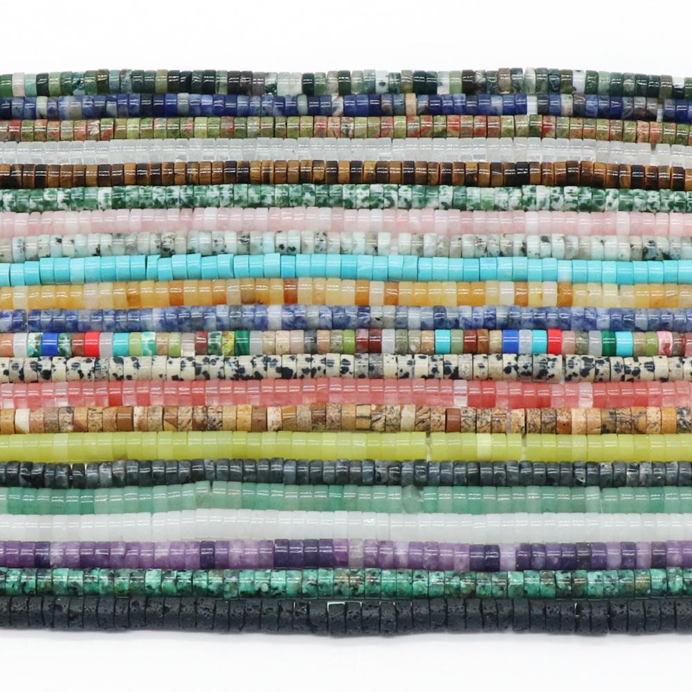 1 Strang, Heilkristallperlen, Runde Scheibe Naturstein Edelsteine Lose Abstandshalterperlen für Schmuckherstellung DIY Halskette Armband Fußkettchen Zubehör